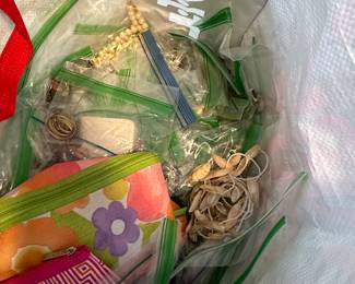 Preliminary walkthrough photo: 

Just some of the hundreds of pieces of jewelry! Vintage to contemporary! Necklaces, brackets, earrings and rings! Just now starting to go through it all!!