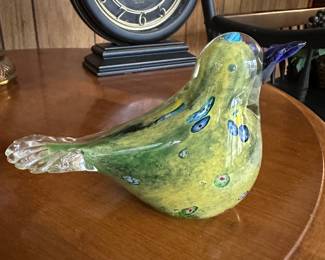 Beautiful heavy art glass paperweight. Tagged on bottom:  Robert William.  