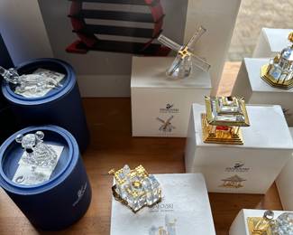 Over FIFTY Pieces of Swarovski Crystal Figurines! Waterford Crystal Egg, Steuben Eagle and MORE! Most in their original boxes! 