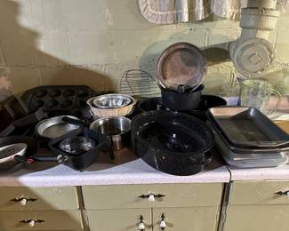 Lots of baking/cooking supplies! 