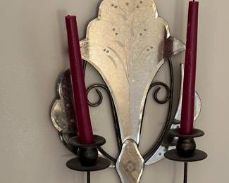 Preliminary walkthrough photo: 

One of a pair of mirrored sconces! 