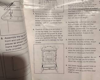 An awesome Vintage J.C. Penny Wood Burning Parlor Stove - Retail: 871-7780 - Catalogue: 901-6858! This piece is in VERY nice condition! It comes with the original installation manual. Please note: Due to our insurance coverage,  if you intend on/or purchasing this wood burning stove, you MUST bring tools to disassemble yourself, and a crew to move it. 