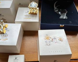 Over FIFTY Pieces of Swarovski Crystal Figurines! Waterford Crystal Egg, Steuben Eagle and MORE! Most in their original boxes! 