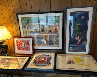 A Small collection of RARE and LIMITED EDITION Warner Brothers Prints and Animation Cells! Most numbered and signed, many with original paperwork and certificates! 