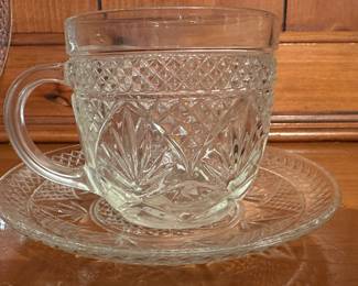 A beautiful set of Antique Crystal d'Arques Durand ~ Clear Glass Luncheon/Dessert Settings! Made in USA