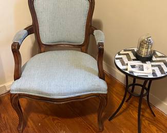 Preliminary walkthrough photo: 

One of a pair of upholstered side chairs! 