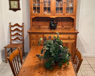 Preliminary walkthrough photo: 

A beautiful dining room table & chairs, China cabinet/hutch! 