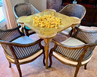 Game table and 4 chairs, sold separately -mah jong tiles