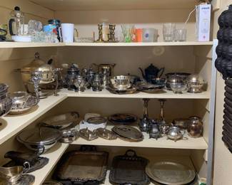 Contents of the silver closet plus lots of kitchn accessories. 