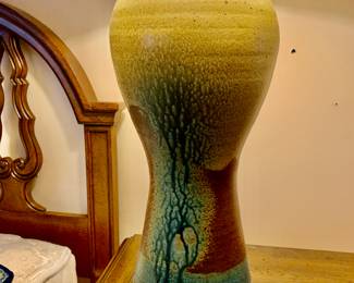 Pair of large pottery lamps