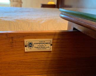 Hardwood bedside tables, John Widdicomb Co., Grand Rapids, MI