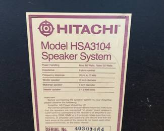 Vintage Hitachi HSA3104 speakers