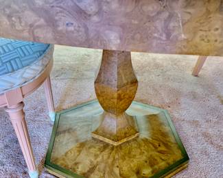 Two pedestal legs on table