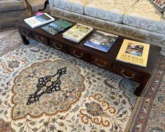 Very heavy MCM Asian style long coffee table.