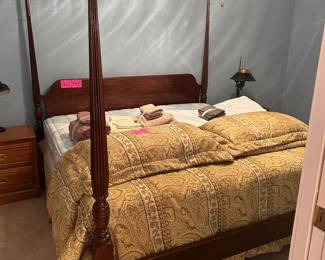 King Size Rice Bed with mattress set, linens