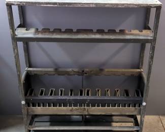 US Army Small Arms Storage Rack M12 For M16/M16A1 Rifles, Holds 10 Rifles, 42.5" H x 36" W x 10" D