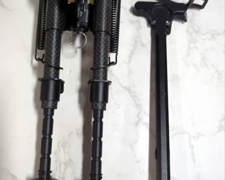 Folding Bi-Pod With Extendable Legs, And AR Charging Handle