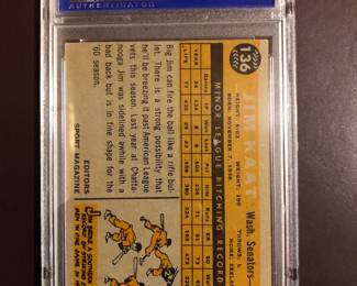 Jim Kaat - Hall of Fame - 1960 Topps Rookie Card of Hall of Fame Pitcher - Authenticated and graded PSA 5 - $70.00