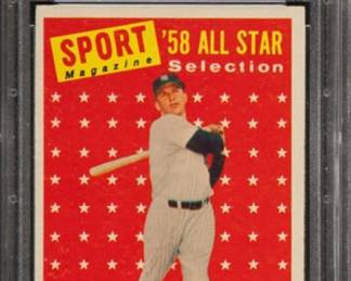 1958 Topps Mickey Mantle #487 All Star Card - Great Collectible of the New York Yankee Legend and Hall of Famer  Member - $349.00