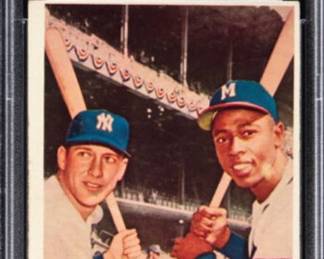 1958 Topps Mickey Mantle & Hank Aaron Card #418 - Mantle & Aaron faced each other in the 1957 & 1958 World Series - the Braves won in 1957 and the Yankees in 1958. Great card of 2 Legends. Authenticated and graded PSA 4. - $349.00