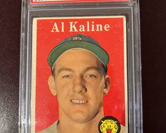 1958 Al Kaline - Detroit Tigers - Hall of Fame Baseball- Good Card -this is the White Name version of his card - Authenticated and graded PSA 2 - $59.00