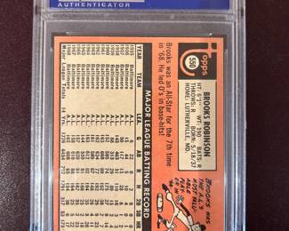 Brooks Robinson - Baseball Hall of Fame - 1969 Topps Card -Authenticated by PSA and graded PSA 5 - Excellent - $49.00