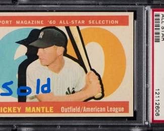 Mickey Mantle 1960 Topps All Star PSA 6 606 Sold