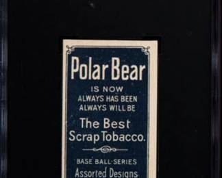 Rube Manning 1911 T206 Baseball Card Pitching Version - Rare Polar Bear Back - -See the Photo to the Right of This One - Rated SGC 5 - SGC shows only 38 Manning cards with Polar Bear back. Four are rated SGC 5 and only one is rated higher! - $499.00