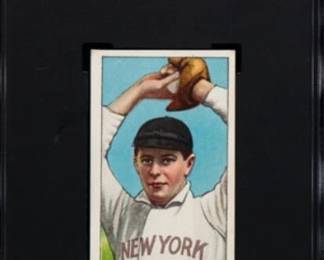 Rube Manning 1911 T206 Baseball Card Pitching Version - Rare Polar Bear Back - -See the Photo to the Right of This One - Rated SGC 5 - SGC shows only 38 Manning cards with Polar Bear back. Four are rated SGC 5 and only one is rated higher! - $499.00