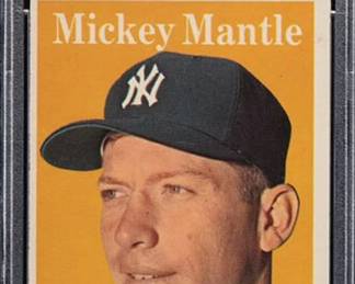 Mickey Mantle (Hall of Fame) - Topps 1958 - Legendary New York Yankees Center Fielder - 7th Highest All Time OPS of non-steroid players - 7 Time World Champion - Authenticated and graded PSA 5 - $1,295.00