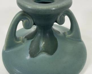 Roseville Pottery Carnelian I Green Candle Holder