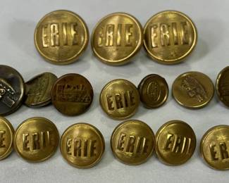Antique Railroad Buttons incl Erie & S.O. & Co NY