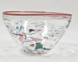 Daniel Warren Hand Blown Art Glass Bowl