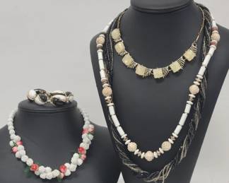 Lot of Vintage Necklaces incl Cabbage Rose