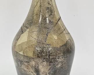 Adam Aaronson Glass Bud Vase w/ Gold Leaf Overlay