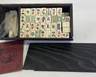 1920’s Bone & Wood Mahjong 146 Tile Set