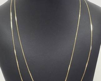 2 10kt Yellow Gold Necklaces - Tags Still Attached