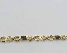 Gold over Sterling Sapphire Tennis Bracelet