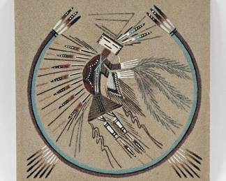 Artist Signed Native American Sand Painting