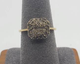D'Joy Diamond Baguette Cluster Ring Marked .925