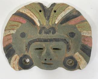 Vintage Terracotta Mayan Face Mask