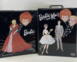 1964 Vinyl Barbie & Barbie and Ken Carry Cases