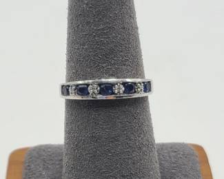 14k Topaz and Diamond White Gold Ring