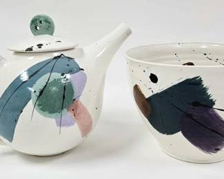 Lisa Austin One Sky Pottery Teapot & Bowl