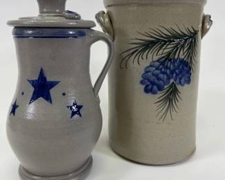 2 Rowe Pottery Works Stoneware Jars