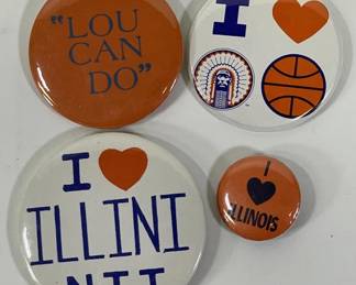 Vintage Fighting Illini Basketball Buttons