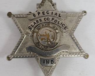 1970s Clark County Indiana Police Badge