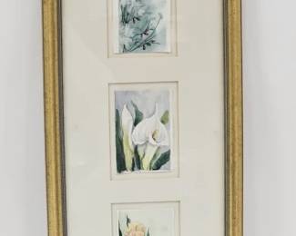 3 Miniature Watercolors on Paper Artist Unknown