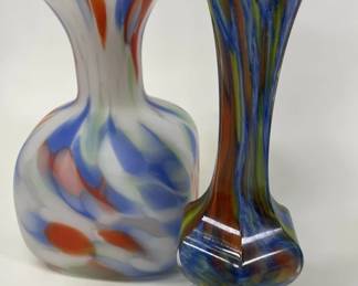 Venetian and Splatter Glass Style Vases