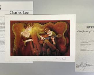 Charles Lee "Guitar Serenade" Serigraph